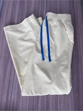 Figs Isabel Wide Leg Scrub Pants in Sunshine Yellow